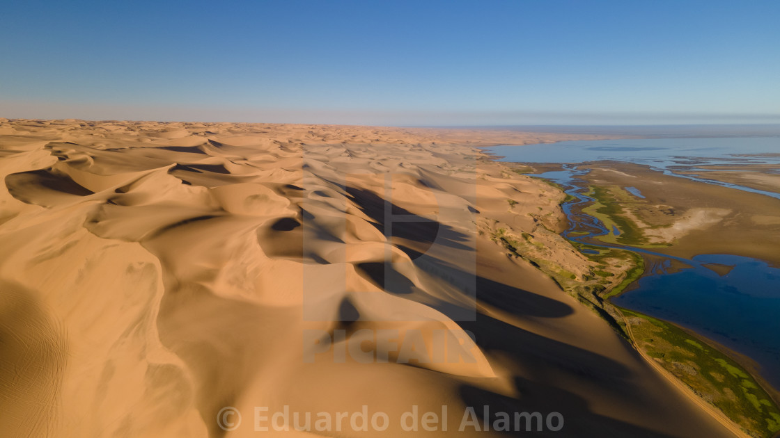"Sandwich Harbour from the air" by Eduardo del Alamo - $18.52 "Sandwich Harbour from the air" stock image