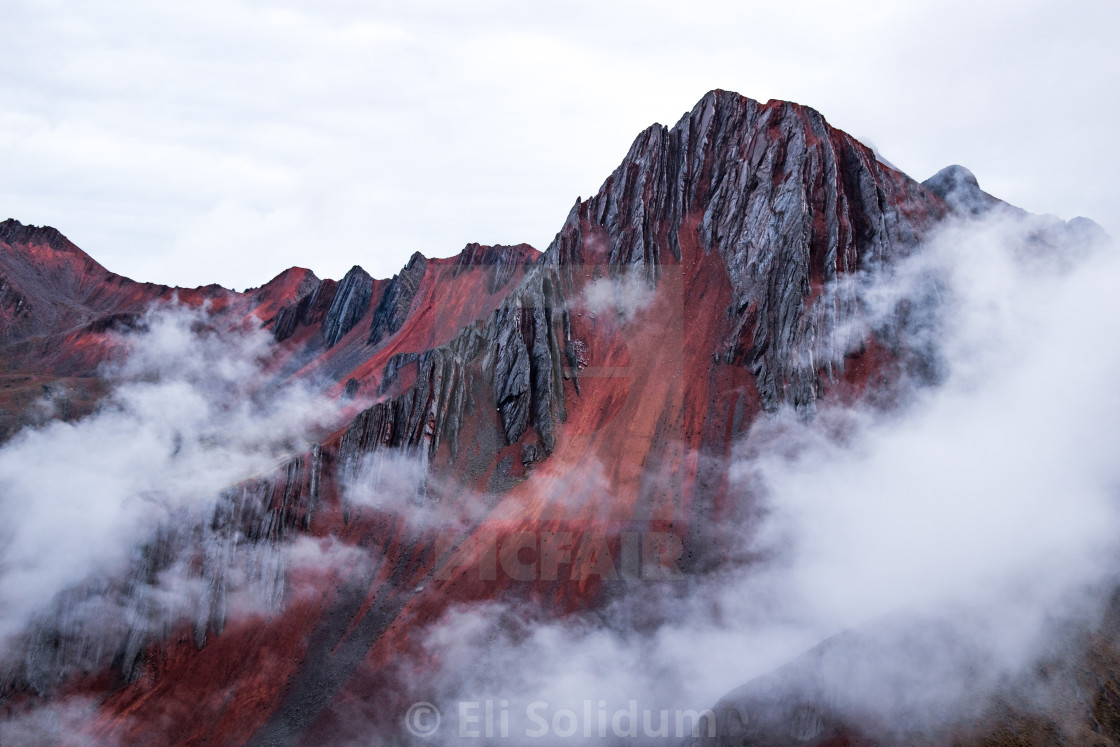 "Red Mountains in Cusco, Peru" stock image