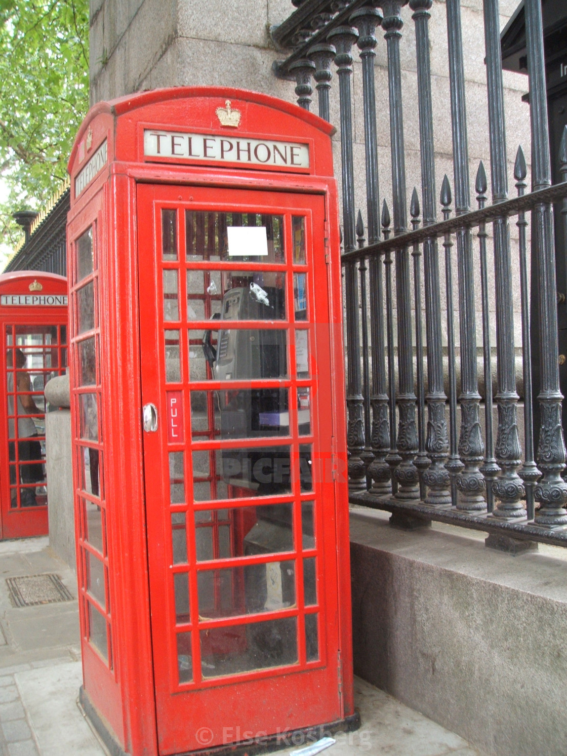 "Red phone booth in London" stock image
