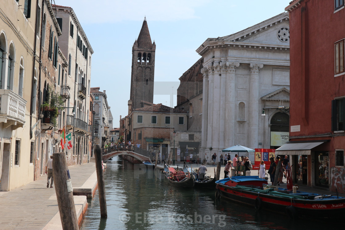 "On the canal in Venice, Italy." stock image