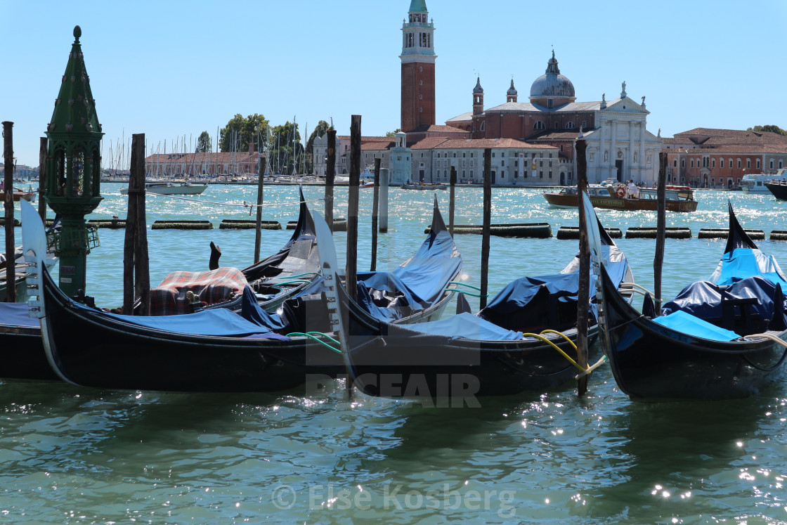 "Gondolas in Venice, Italy." stock image