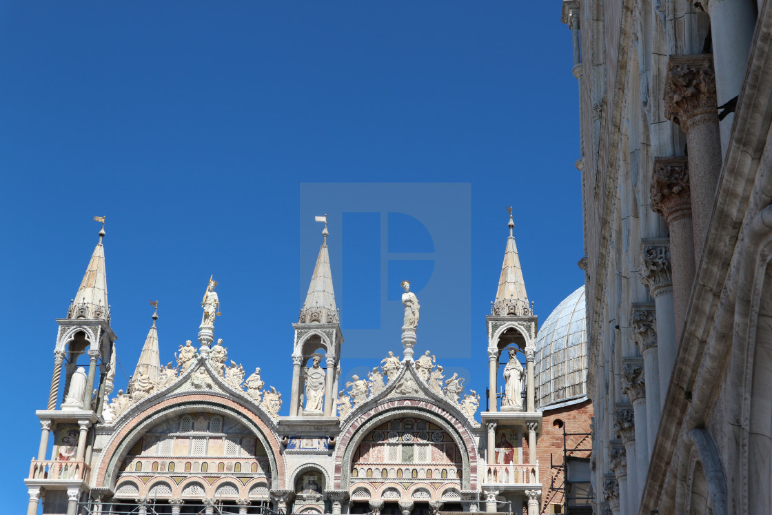 "Top of the Saint Marc Cathedral in Venice" stock image