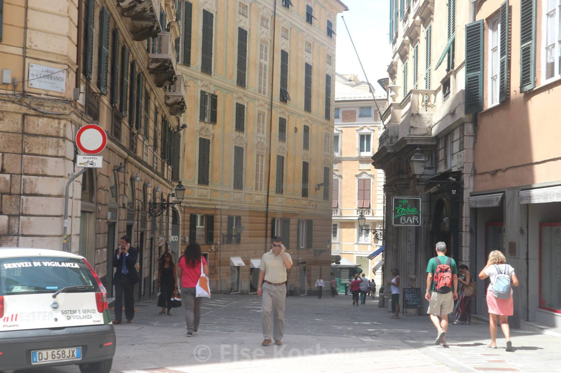 "Genova street life" stock image