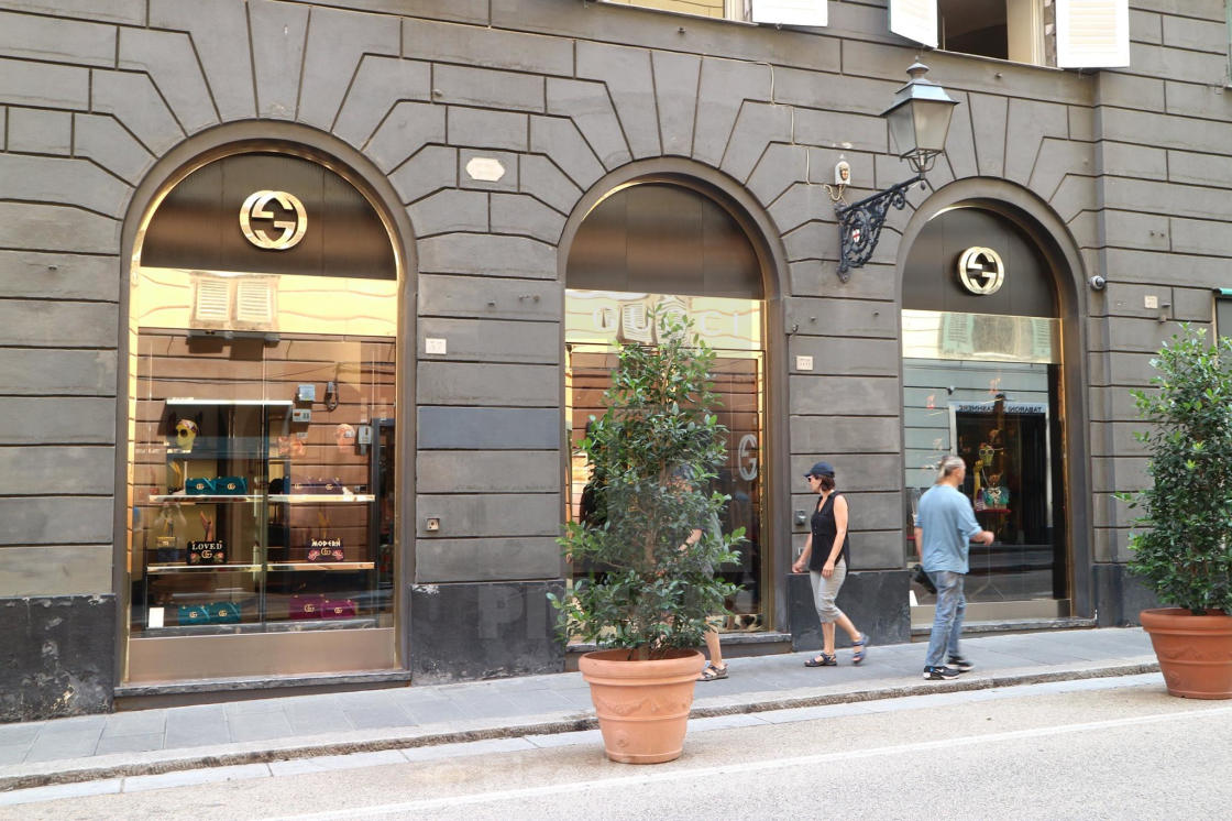 "Gucci store in Genova" stock image