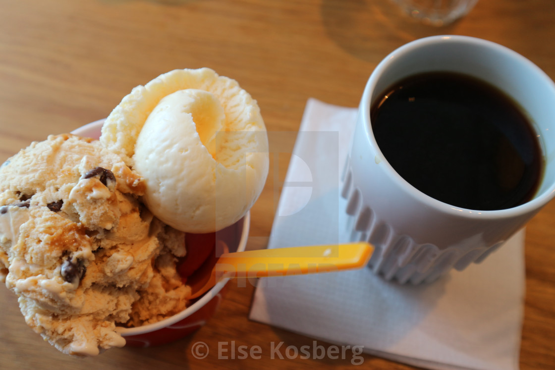 "Ice cream and coffee" stock image