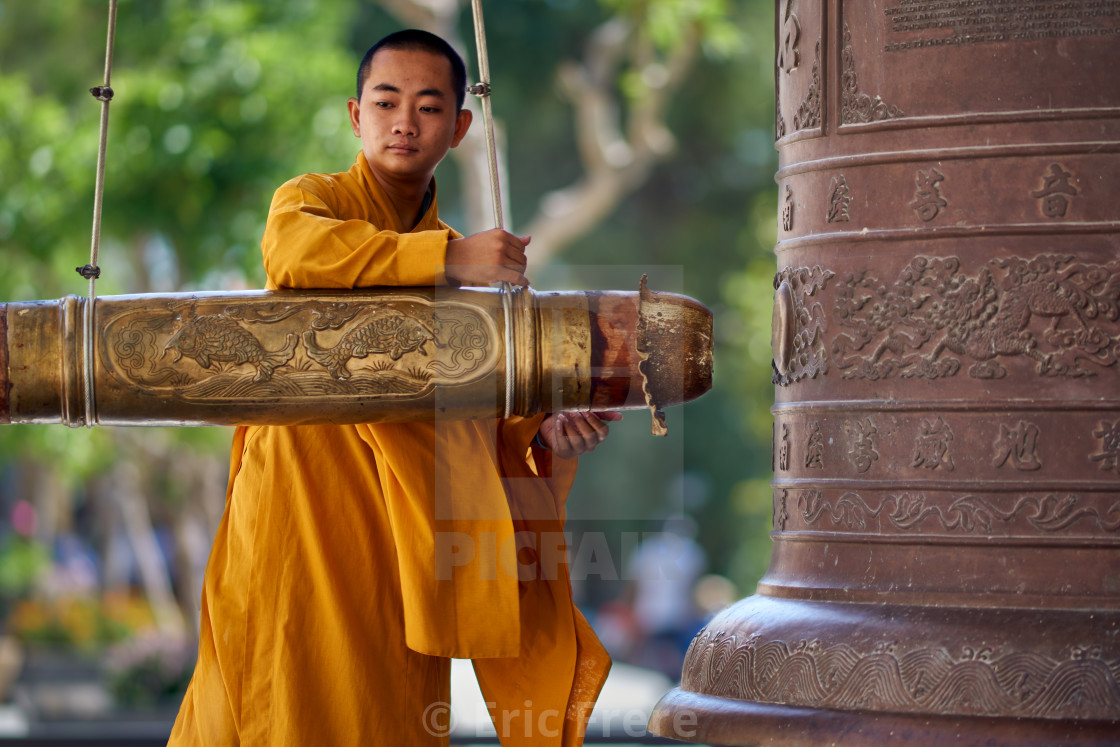 "Monk at Black Lady Mountain, Vietnam" by Eric Frere - $40.35 "Monk at Black Lady Mountain, Vietnam" stock image