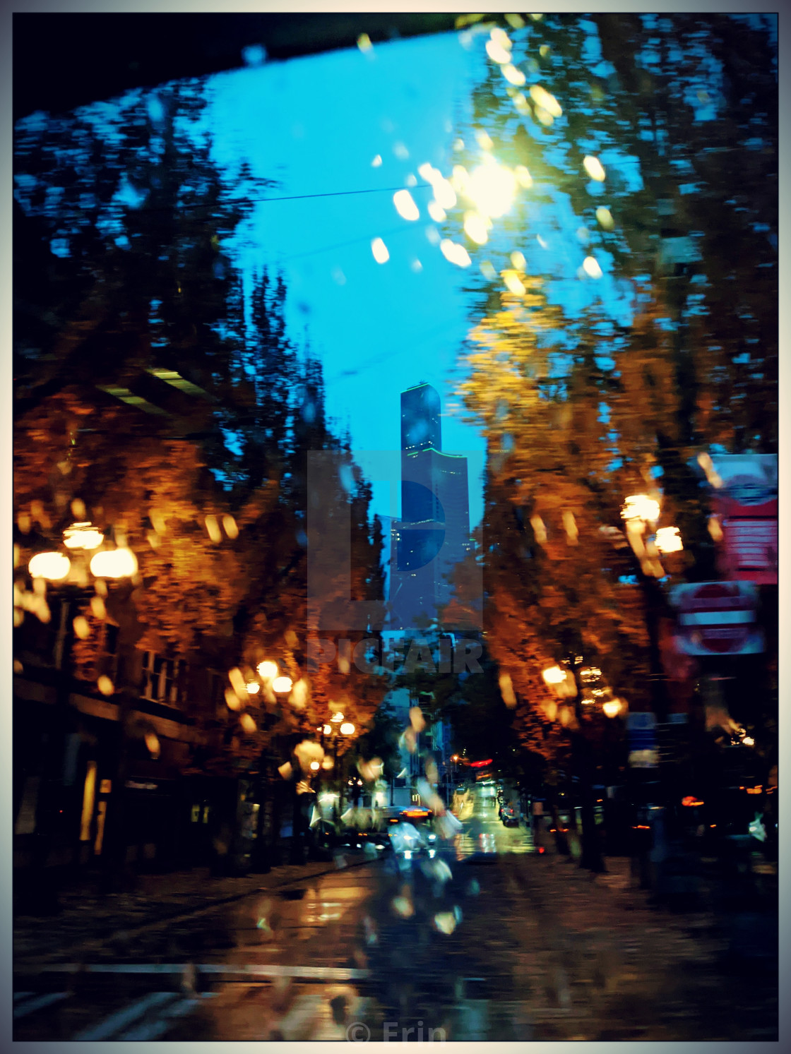 "Columbia Tower, through the rainy window..." by Erin - $10.97 "Columbia Tower, through the rainy window..." stock image