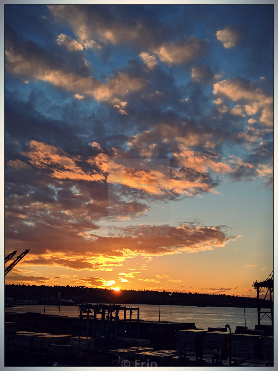 "Sunset over West Seattle" stock image