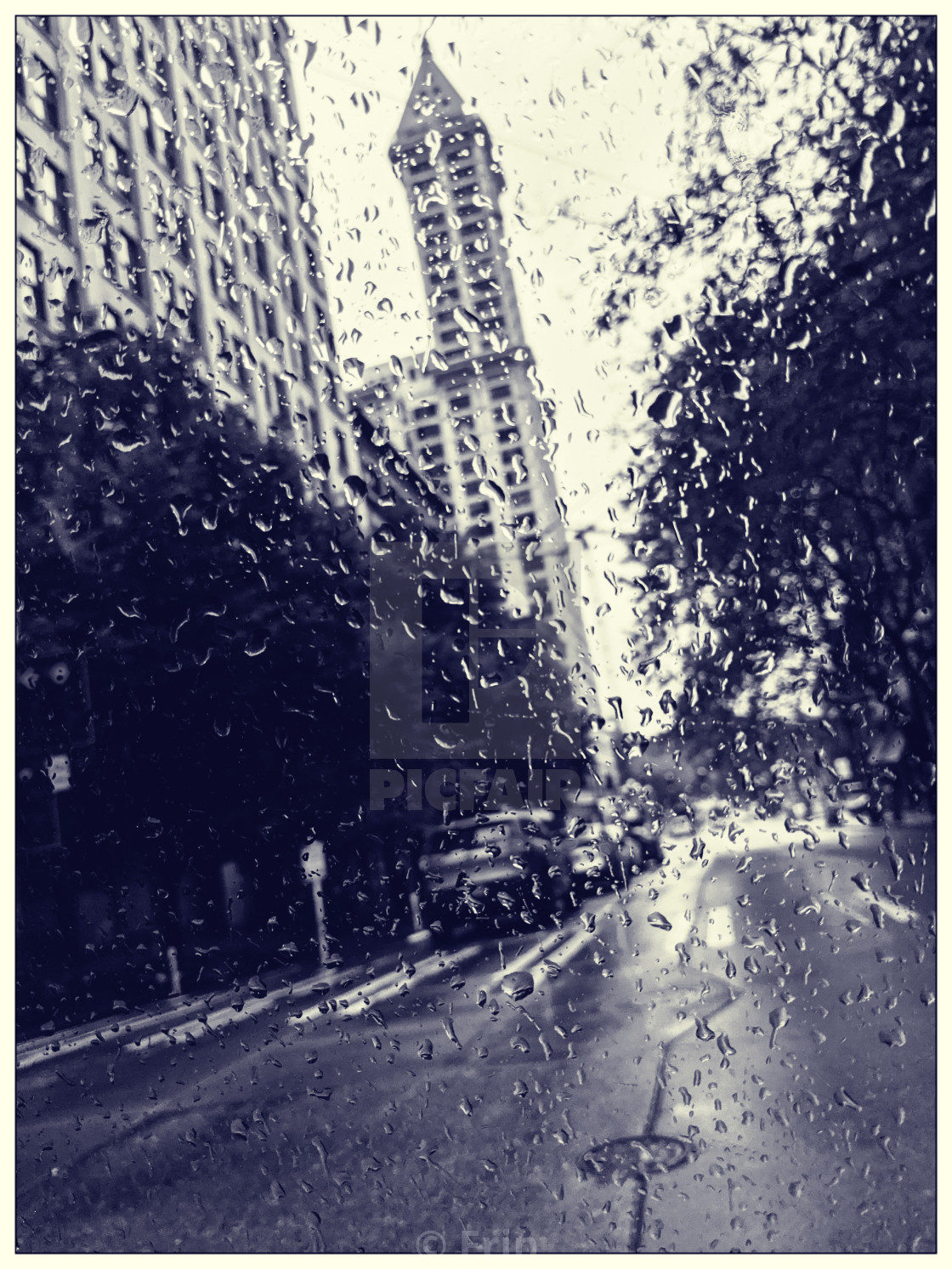 "Rainy Day Smith Tower" stock image