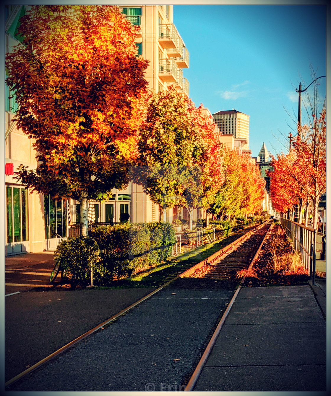 "Seattle waterfront in the Fall." stock image