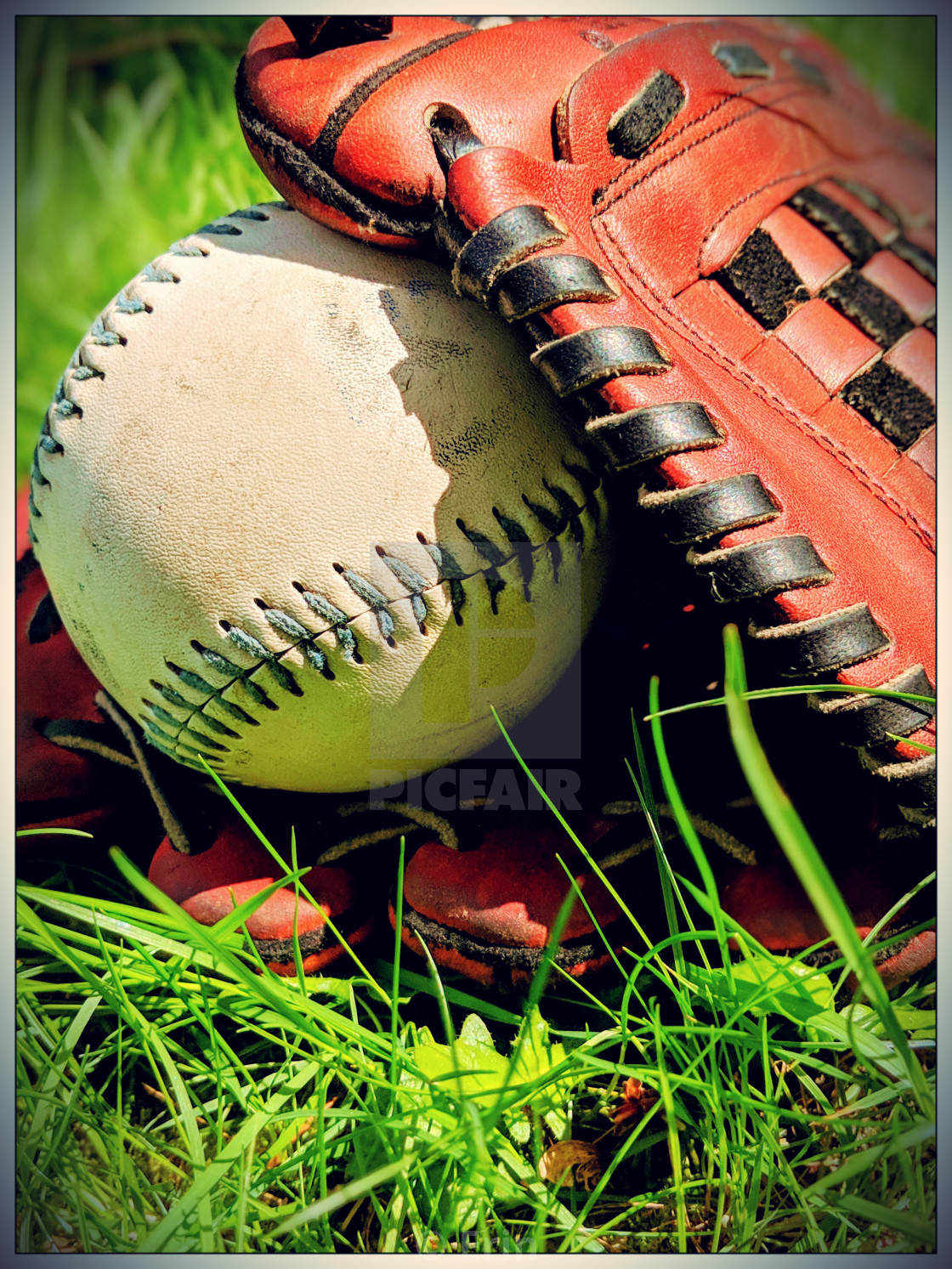 "Ready to play catch!" stock image