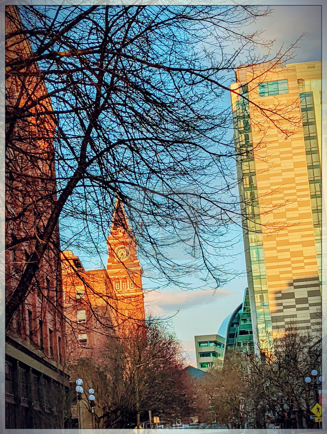 "Late Winter Sunshine on King Street Station" stock image