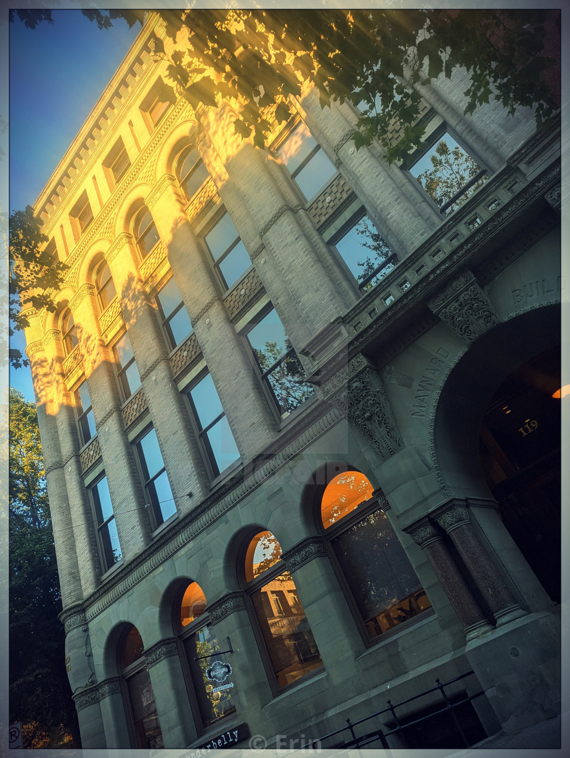 "Sunrise on the Maynard Building" stock image