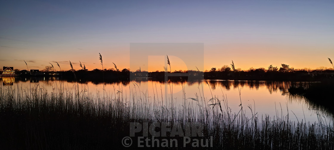 "Twilight Glow on Twilight Lake" stock image