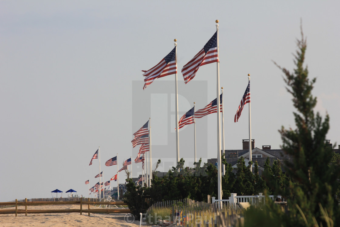 "Patriotic Oceanfront" stock image