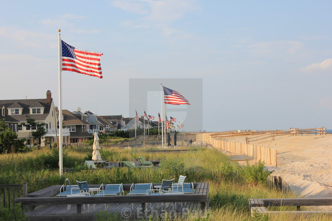 "Flags on the Oceanfront" stock image