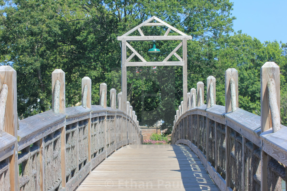 "Foot Bridge of Spring Lake" stock image