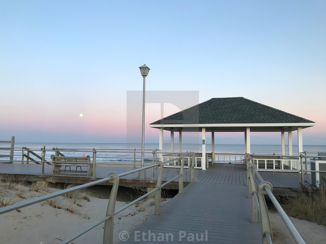 "Spring Lake Full Moon" stock image