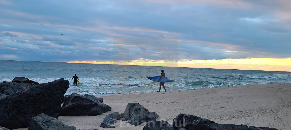 "HEADING OUT TO SURF" stock image