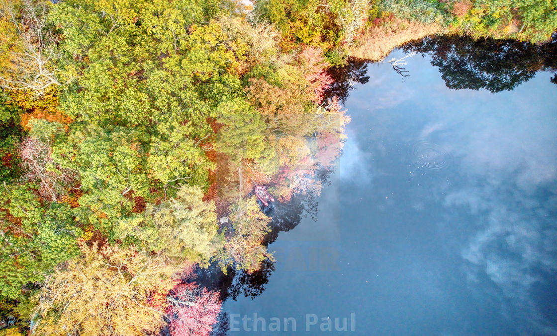 "AERIAL VIEW OF THE LAKE CORNER" stock image