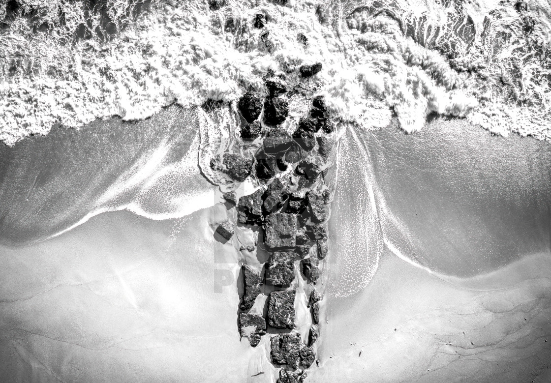 "Winter Waves on the Jetty 2" stock image