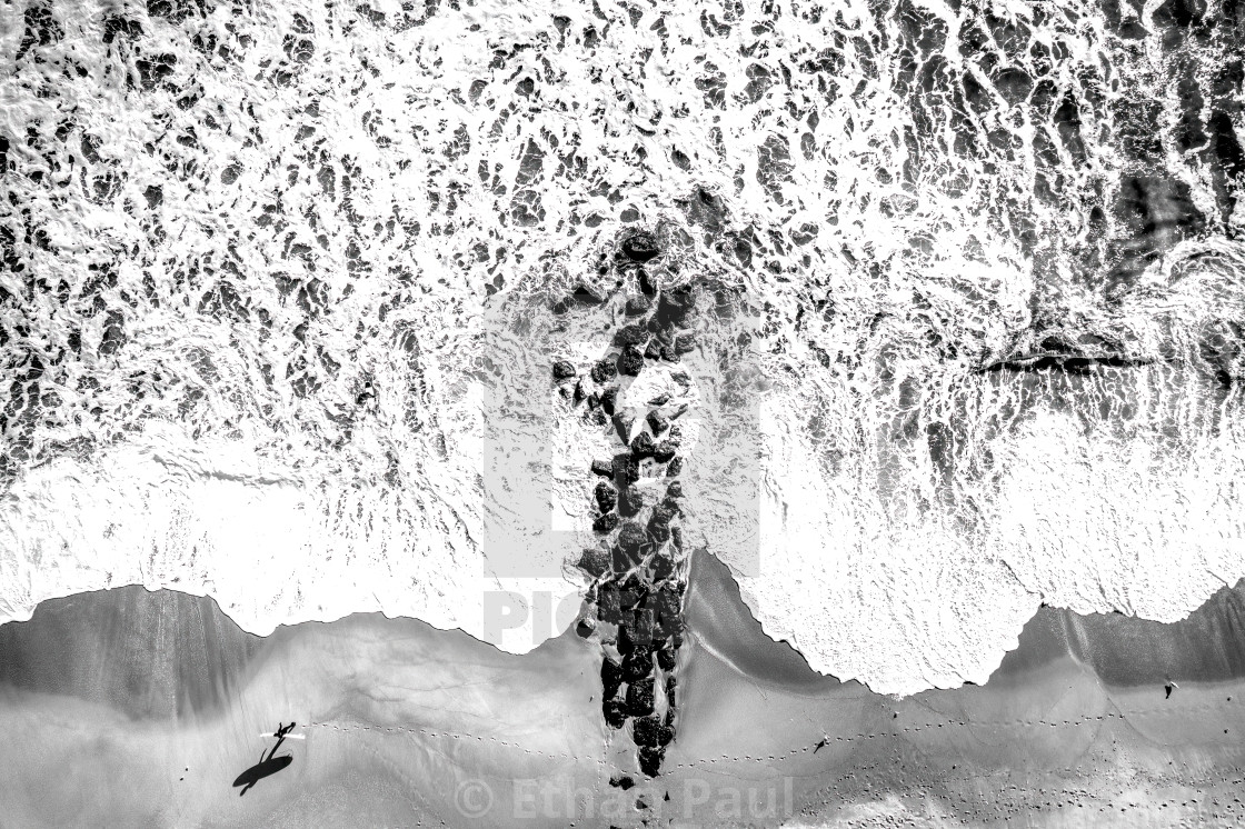 "Solo Winter Surfer Black & White" stock image