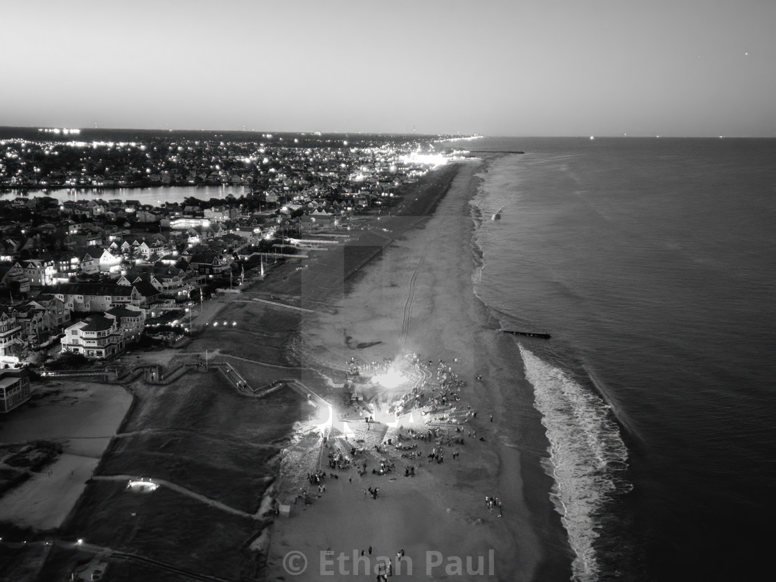 "Local Summer Bonfire in Black and White 6" stock image