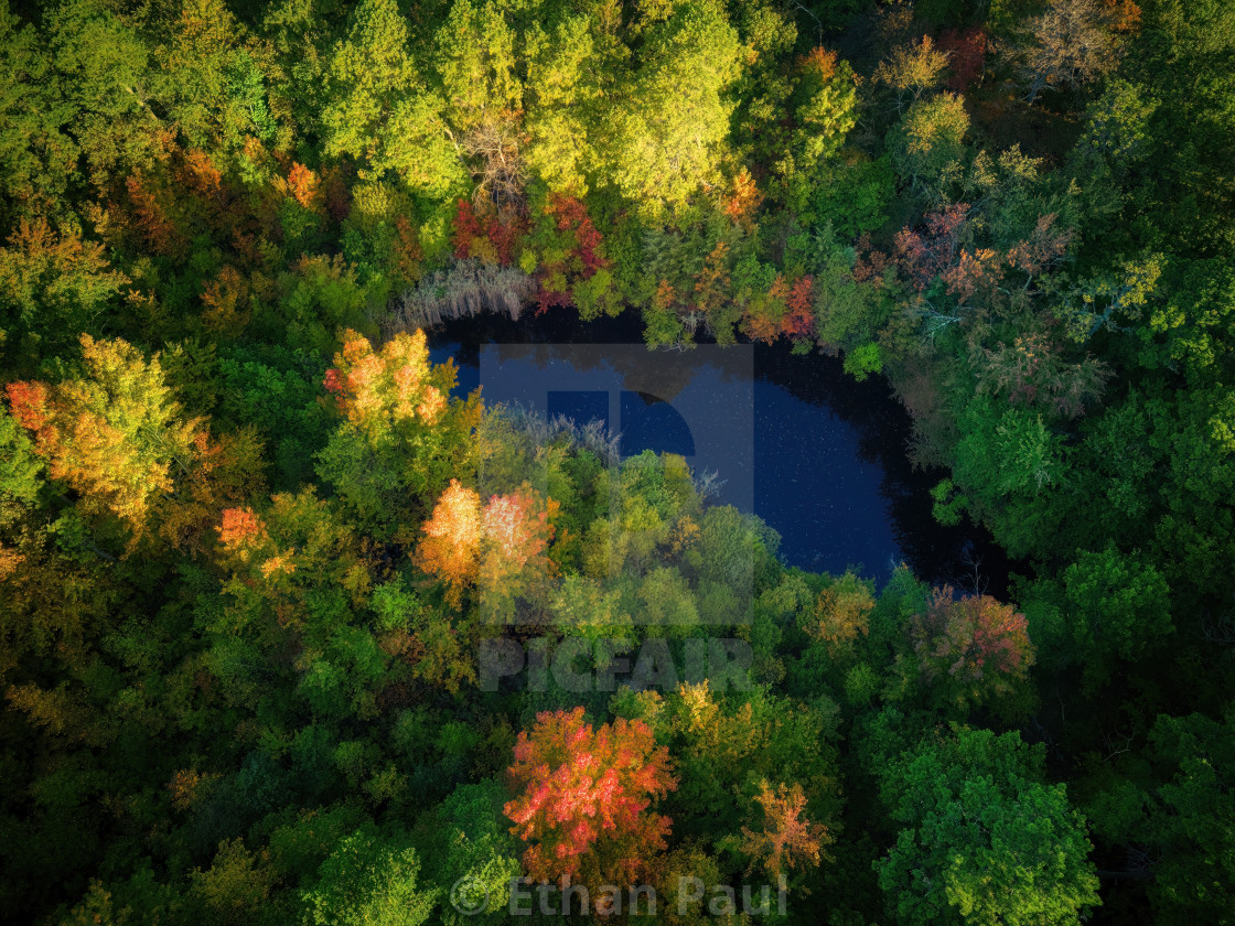 "A Secluded Pond in Fall Colors" stock image