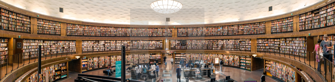 "Stockholm City Library panorama" stock image