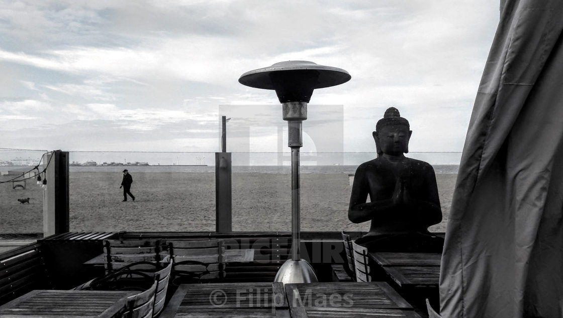 "Buddha at the beach." stock image