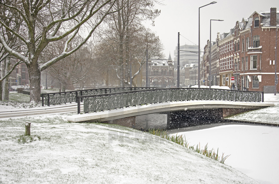 "Bridge across a canal in winter" by Frans Blok - $15.41 "Bridge across a canal in winter" stock image