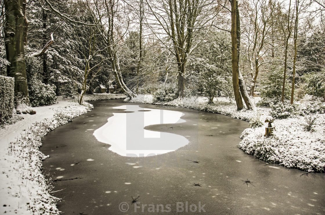 "Frozen pond in Schoonoord Park" by Frans Blok - $15.41 "Frozen pond in Schoonoord Park" stock image