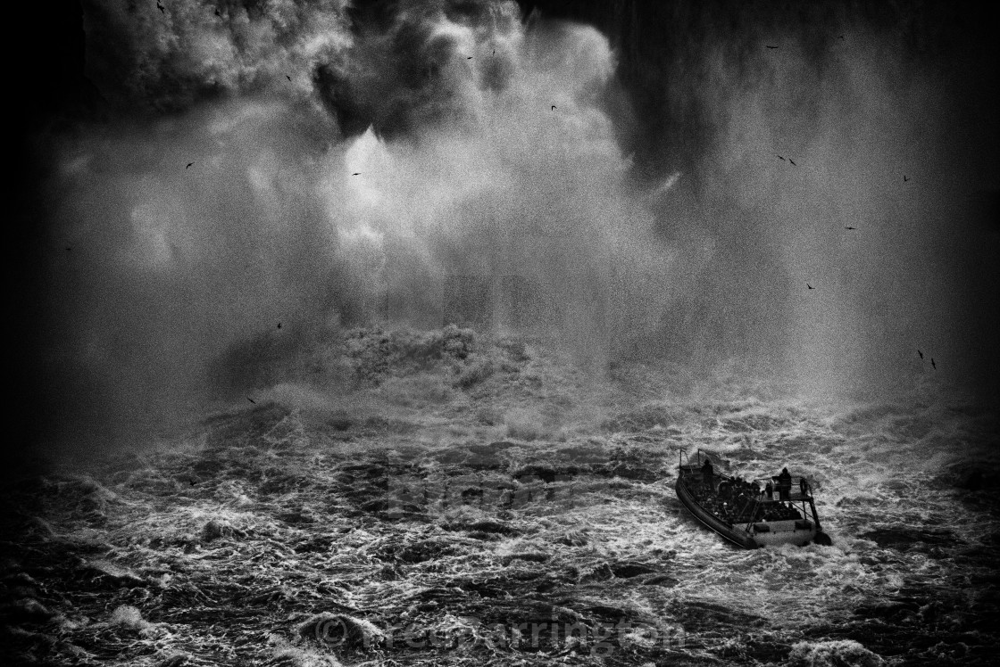 "Heading into the falls" stock image