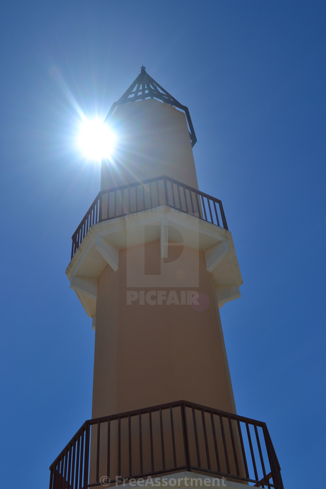 "Decorative tower, Fuengirola Marina, Andalucia, Spain." stock image