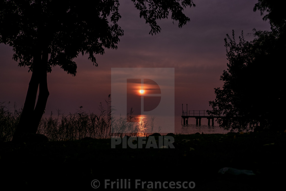 "Sunrise by the lake" stock image