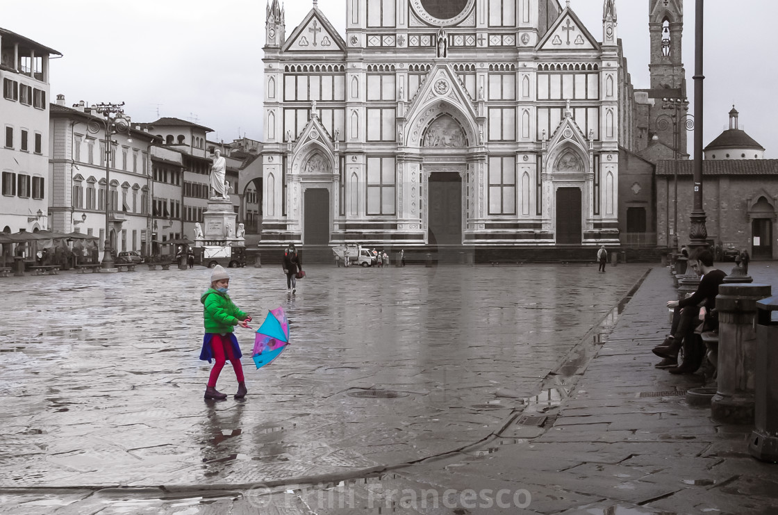 "Santa Croce square mood II" stock image