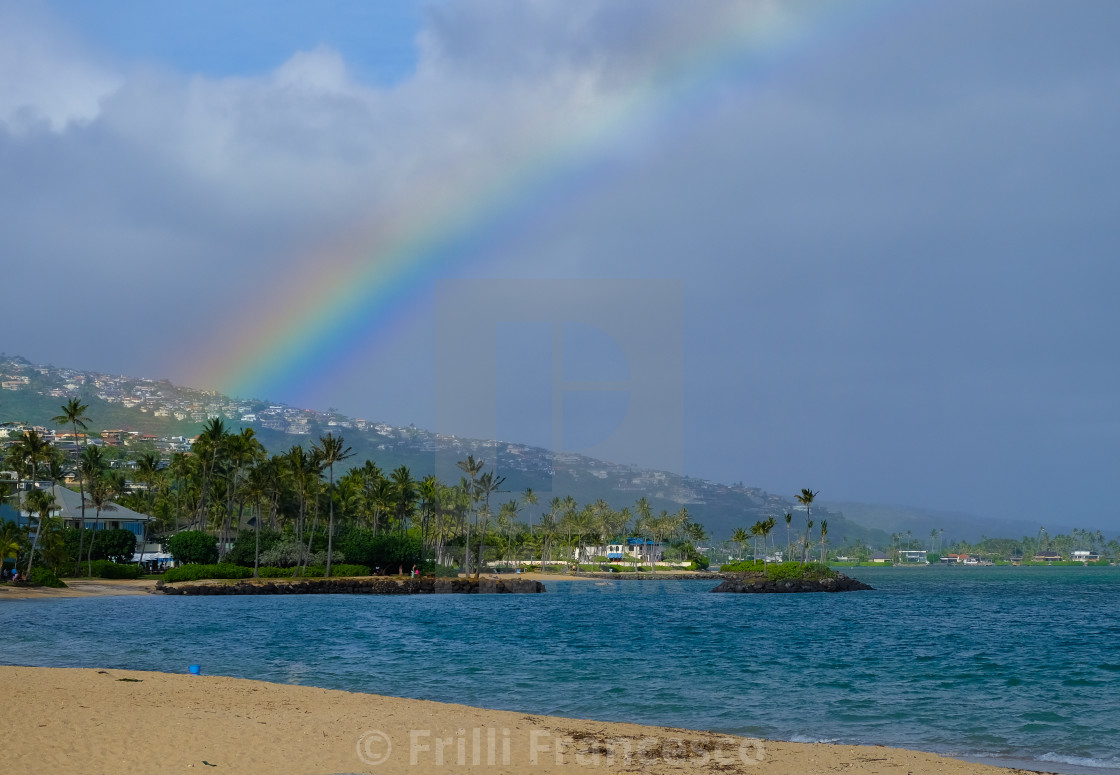 "Rainbow on the beach" stock image