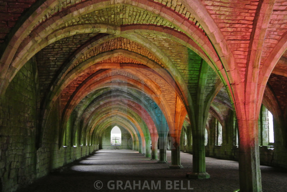 "FOUNTAINS ABBEY" stock image