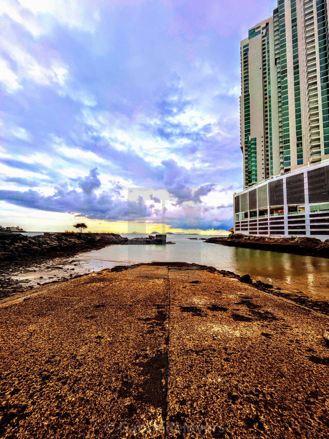 "Cement Me the Pacific at Low Tide" stock image