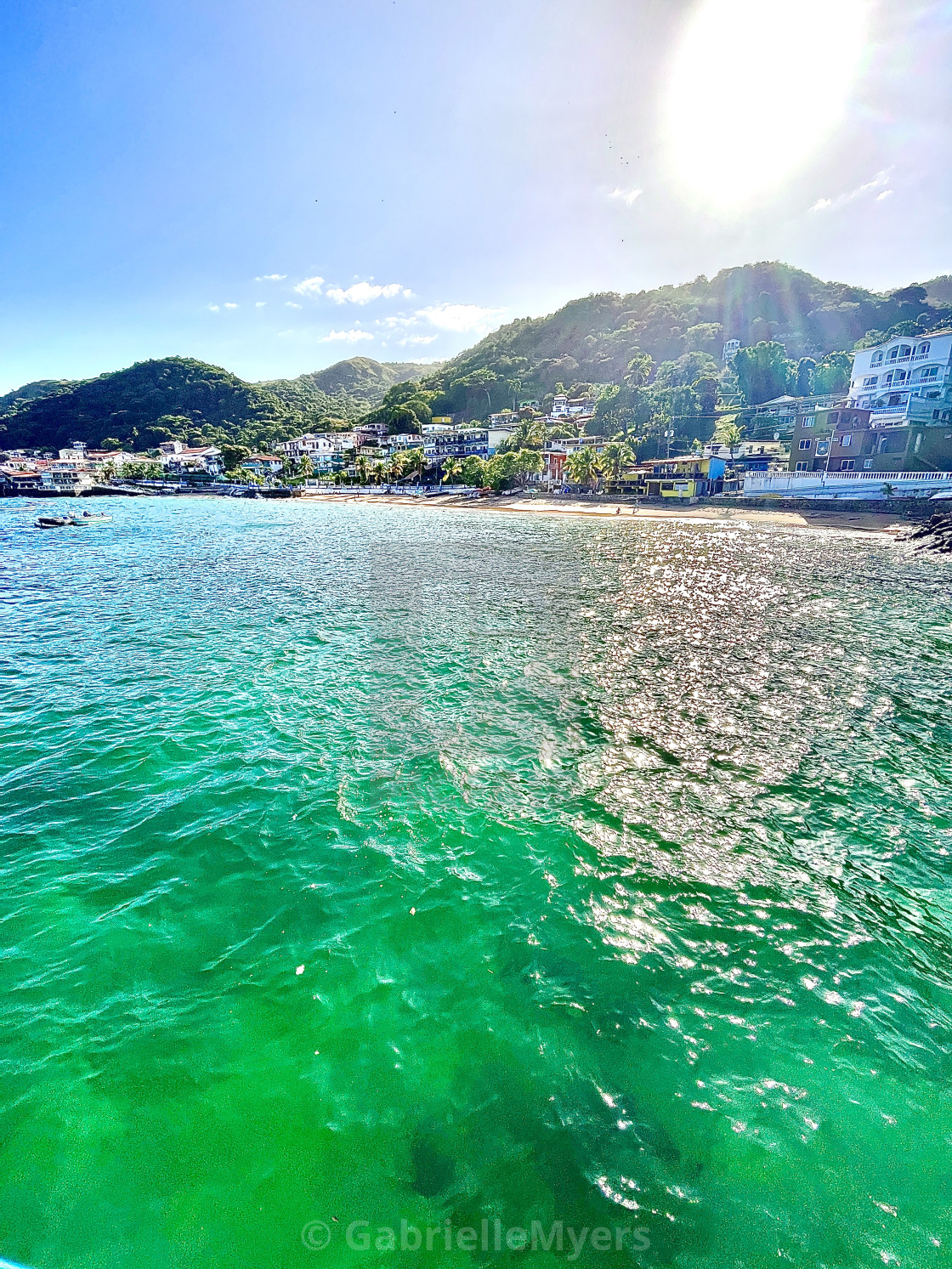 "Coming into Taboga Island, Panama, 2023" stock image