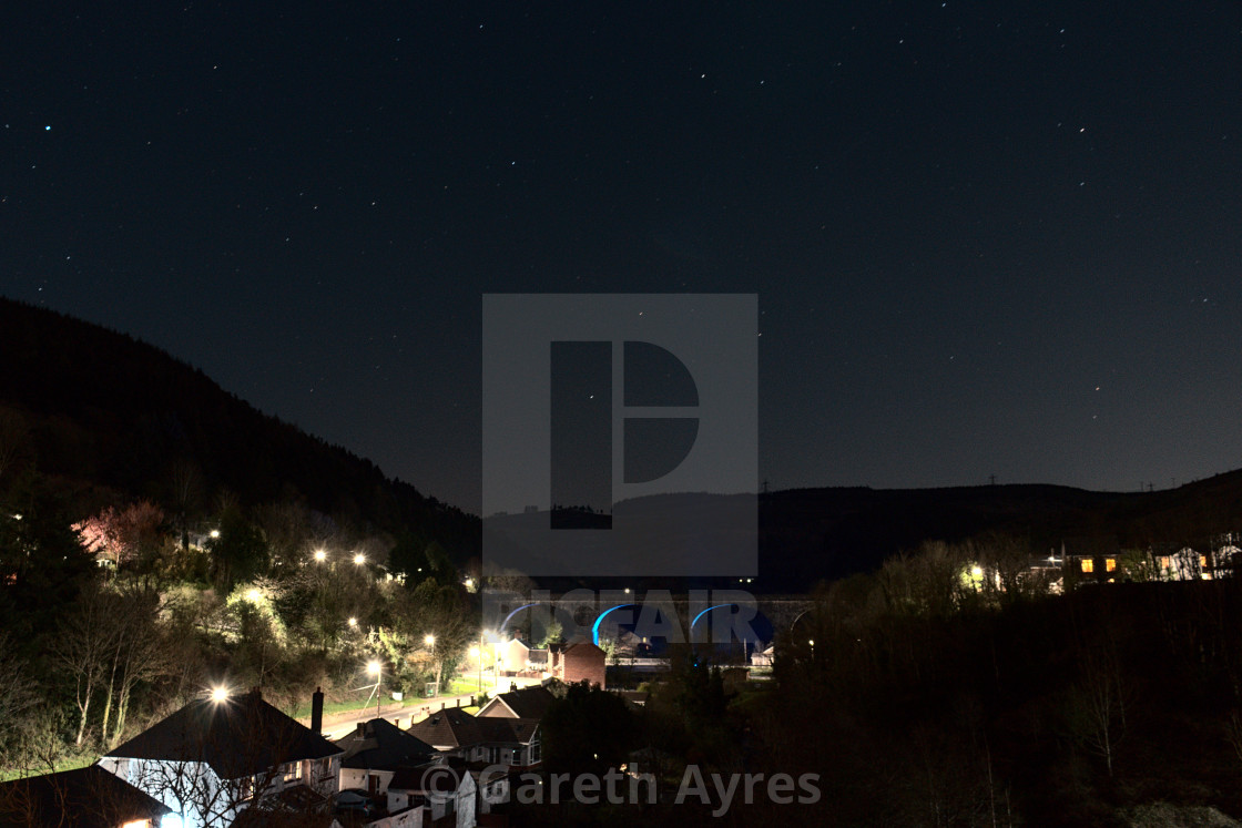 "Pontrhydyfen by night" by Gareth Ayres - $12.25 "Pontrhydyfen by night" stock image