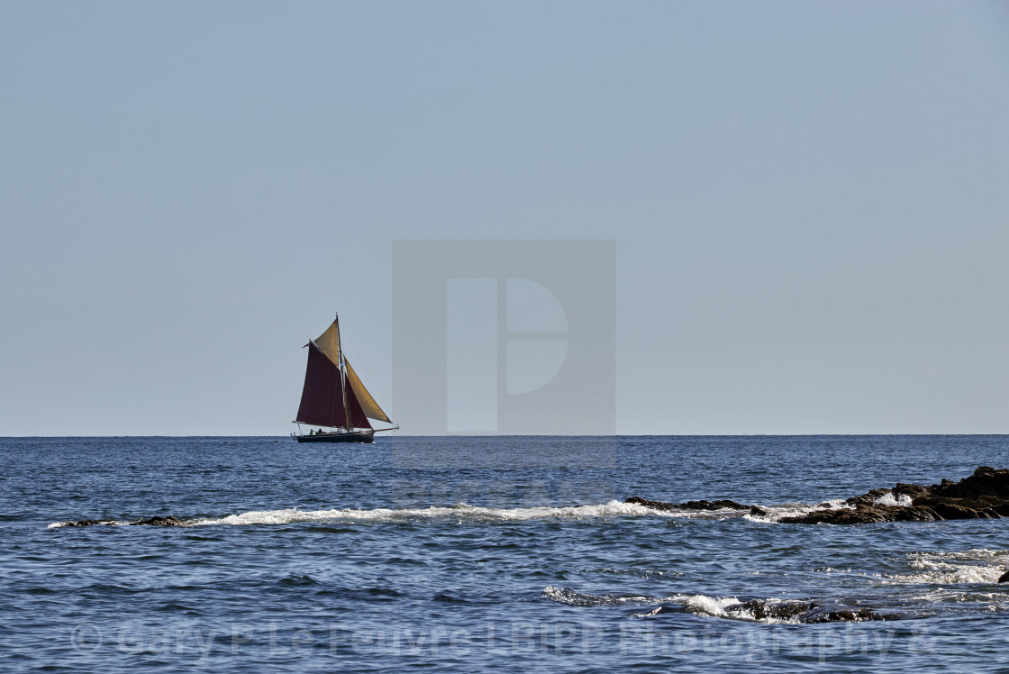 "Gaff Rigged Sailing Boat" stock image