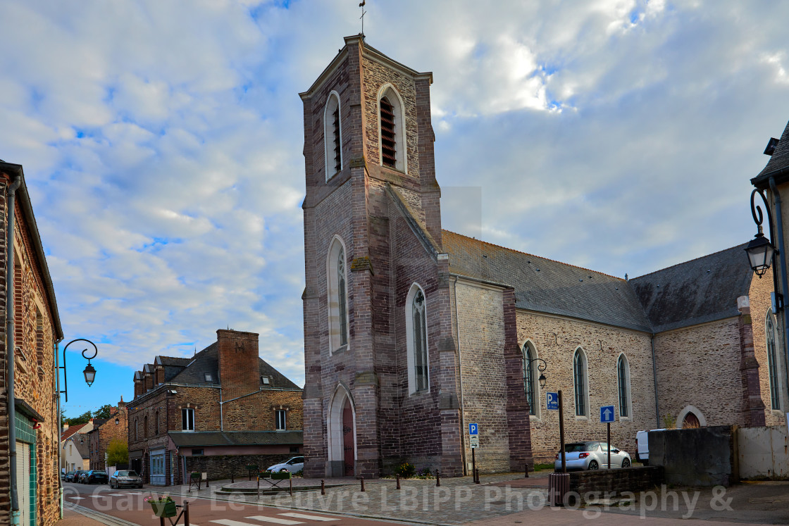 "Church at Pont-Rean" stock image