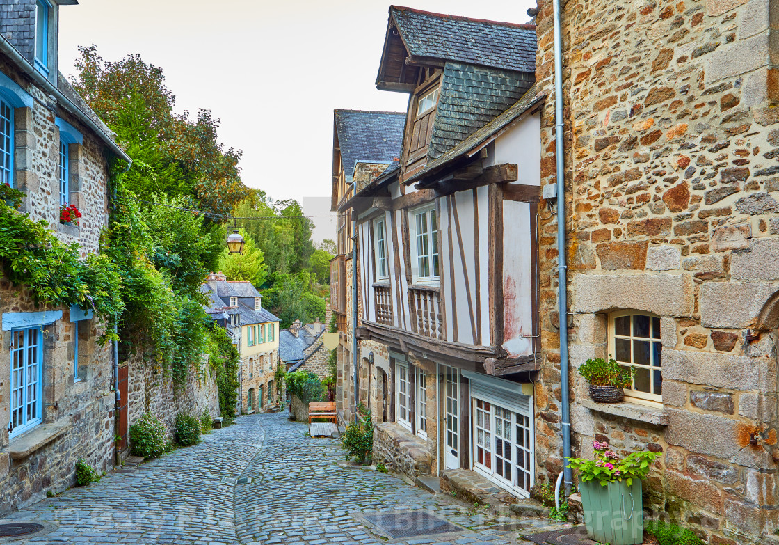 "Rue du Petit Fort, Dinan" stock image