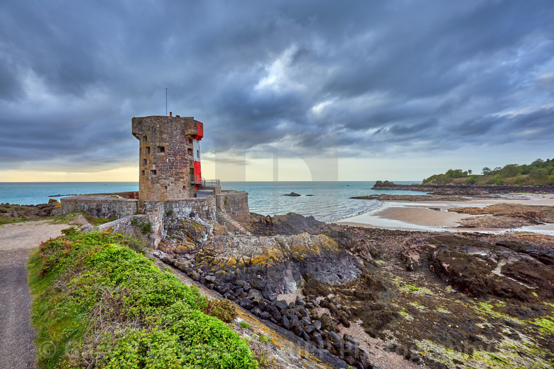 "Archirondel and Napoleonic Jersey Tower" stock image