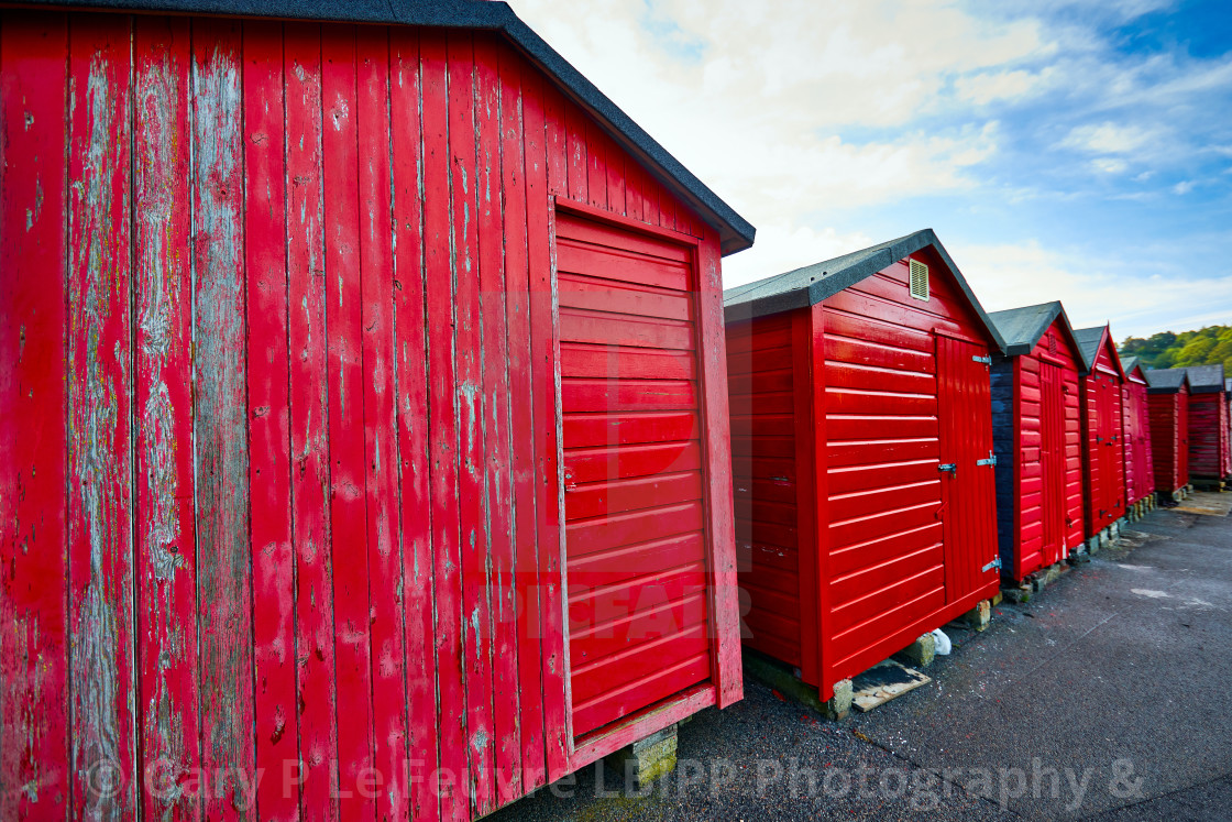 "Fisherman's Huts at Rozel Harbour" stock image