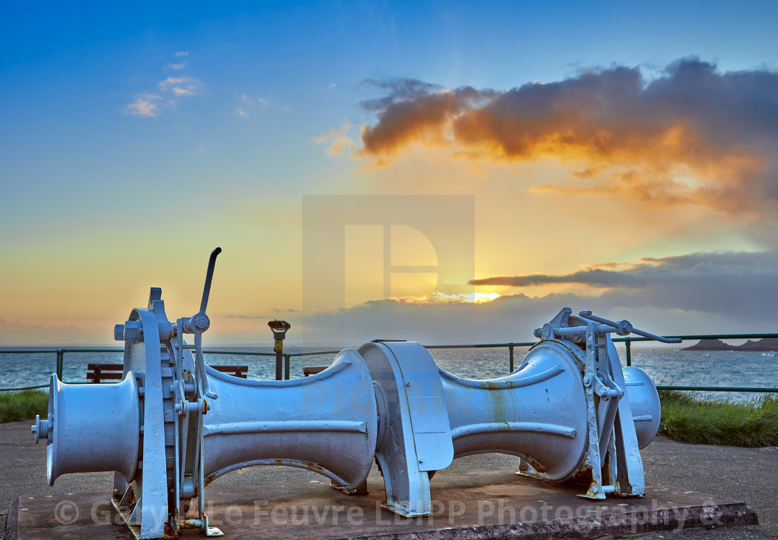 "La Mouve Winch at Bouley Bay" stock image