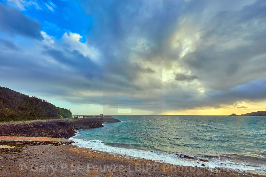 "Bouley Bay at Sunrise" stock image