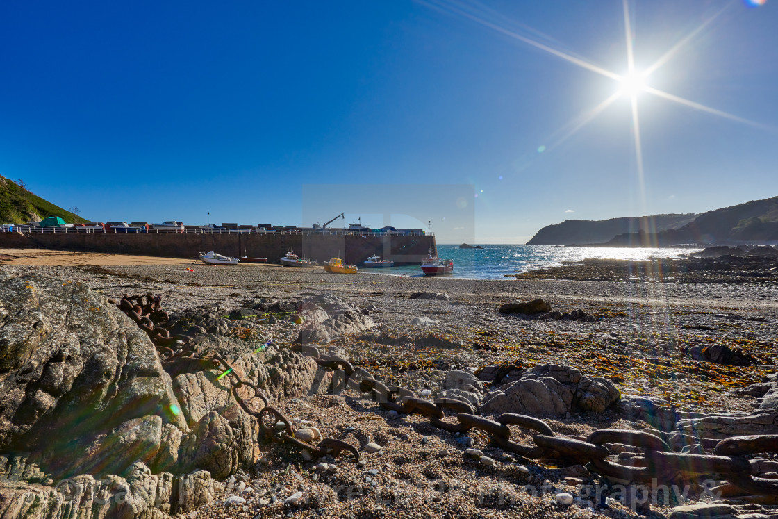 "Bonne Nuit Bay and Harbour" stock image