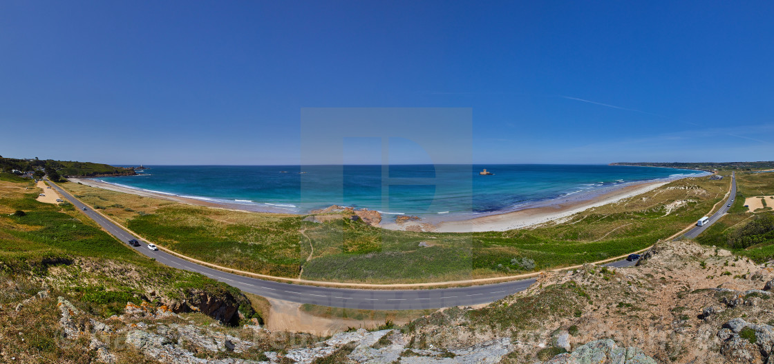 "Panoramic view of St Ouens Bay" stock image